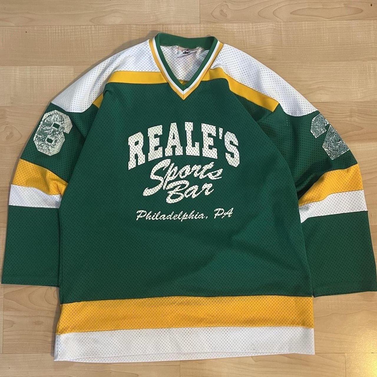 Vintage Philadelphia Distressed Sports Bar Striped Hockey Jersey Men’s L gallery