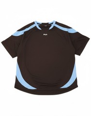 FILA Mens T-Shirt Top Large Black Colourblock Polyester CM11