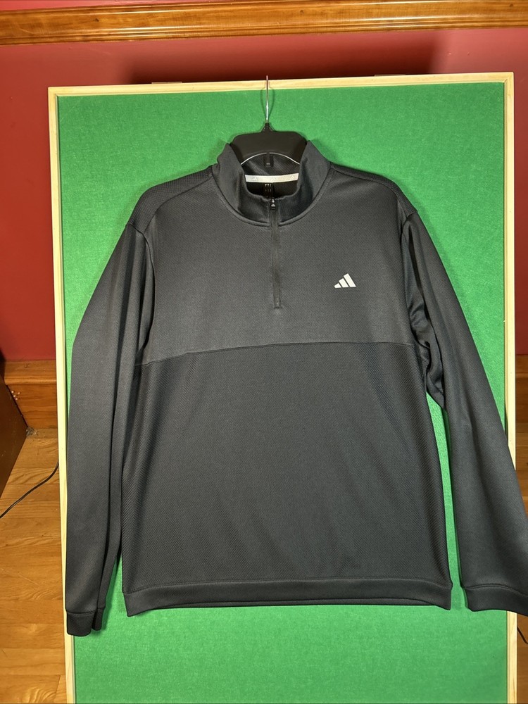 Adidas Men's Ultimate 365 Textured Quarter-Zip Pullover black. Size Large