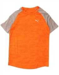 Puma Mens T-Shirt Top Small Orange Spotted Polyester CF08