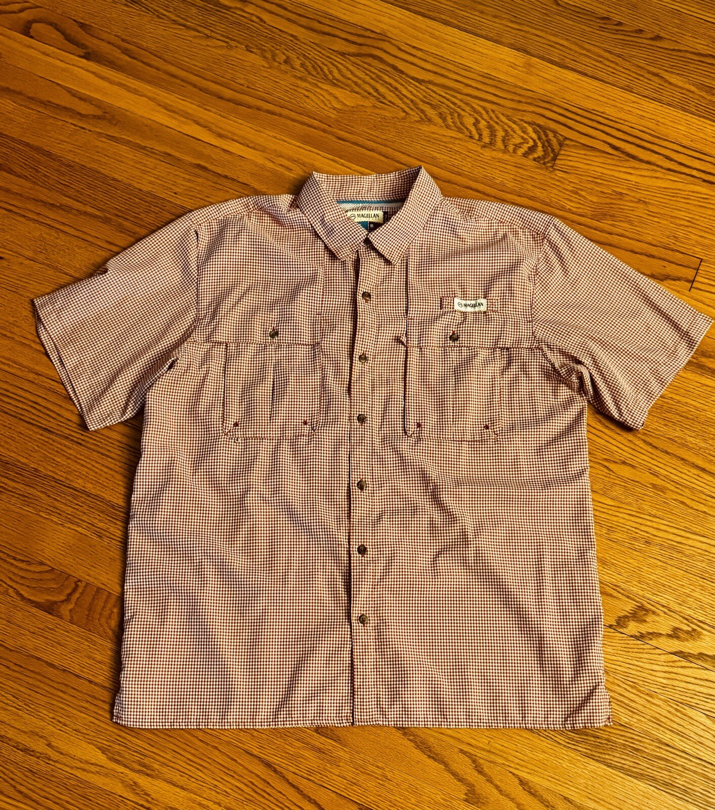 Magellan Outdoors Fish Gear Mens XL Loose Fit Fishing Athletic MagWick Red Shirt gallery