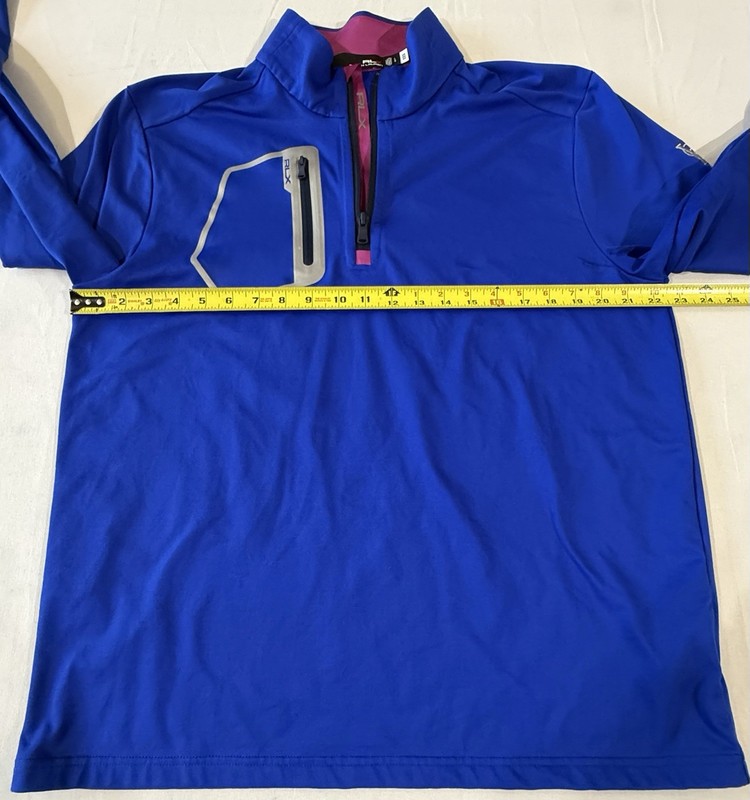 RLX Ralph Lauren Golf Performance Pullover Wicking 1/4 Zip Men's Large Blue gallery