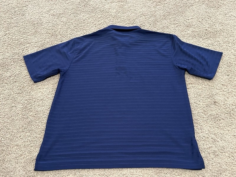 Grand Slam Solid Short Sleeve Golf Polo Shirt Men Large Blue 100% Polyester gallery