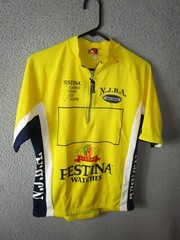 GIORDANA FESTINA WATCHES MEN’S CYCLING JERSEY YELLOW BLACK MEDIUM USED POLYESTER