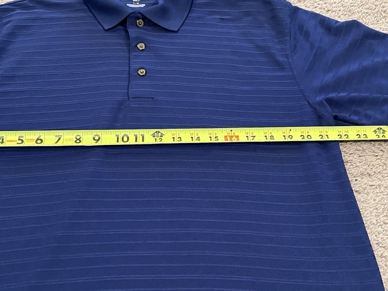 Grand Slam Solid Short Sleeve Golf Polo Shirt Men Large Blue 100% Polyester gallery
