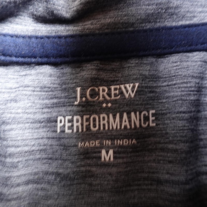 J Crew Performance Sweater Mens M Gray Blue Heather Pullover 1/4 Zip Sweatshirt gallery