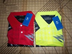 2 MENS NAIMAI 2XLARGE RED/NEON/BLACK/GRAY ATDRY POLO SHIRTS – NWT
