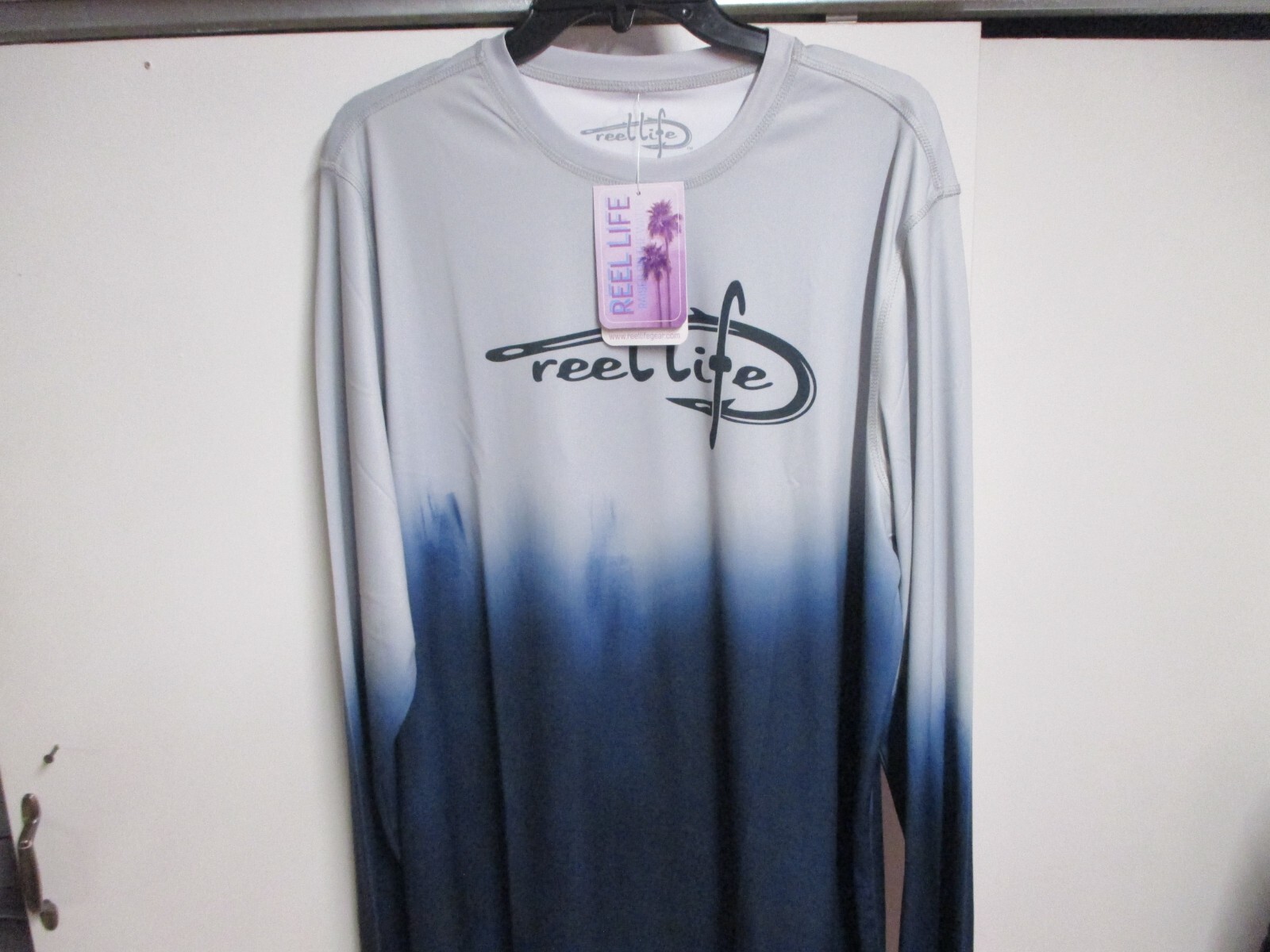 REEL LIFE MENS UPF 50 LONG SLEEVE TOP (XL) NWT GLACIER GRAY BREATHABLE & SOFT! gallery