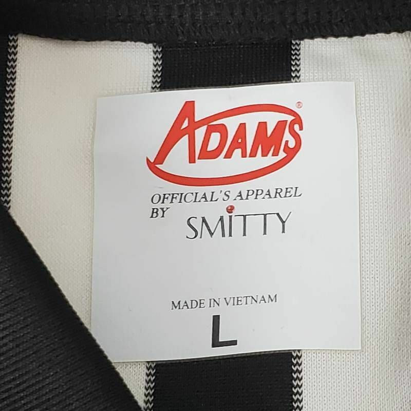 Adams Smitty Mens Football Referee Shirt White Stripe Long Sleeve Pocket L New gallery