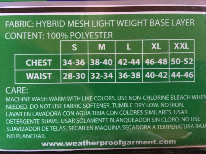 WEATHERPROOF Mens Hybrid Mesh BASE LAYER Cool Conditions Sz Small PANTS + TOP gallery