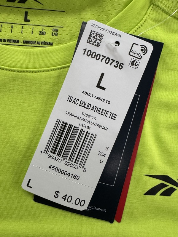 Reebok Men's ACTIVChill Vented Training Tee High Visibility Solid Laser Lime L gallery