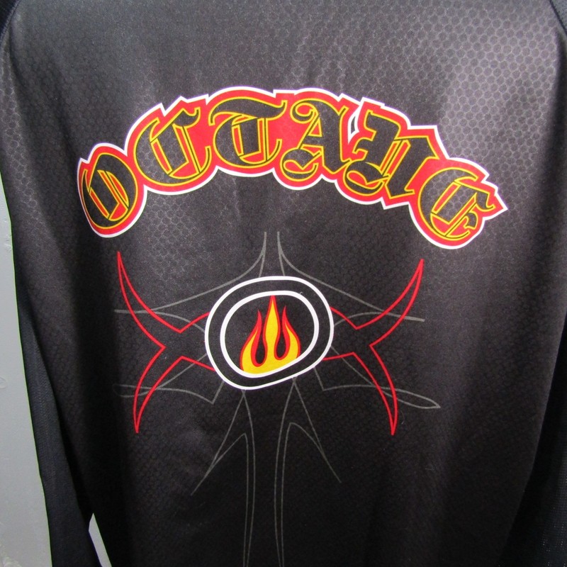 torq OCTANE Men's Large Black Long Sleeve Activewear Top Jersey Padded Elbows gallery
