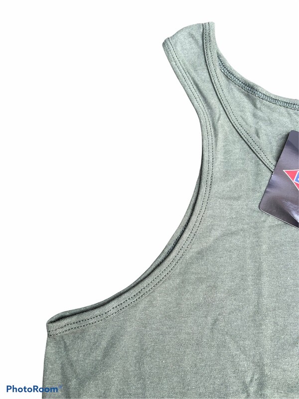 NWT Vintage 90s Men’s Jerzees Heavyweight Cotton Army Green Tank Top Small Gym gallery