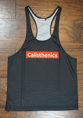 Calisthenics Supreme like Kura Gym Wear Top Men Training Red Black Workout Sz Me