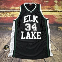 VTG Elk Lake Warriors Basketball Jersey Mens XL #34 Wilson USA Black Dimock PA