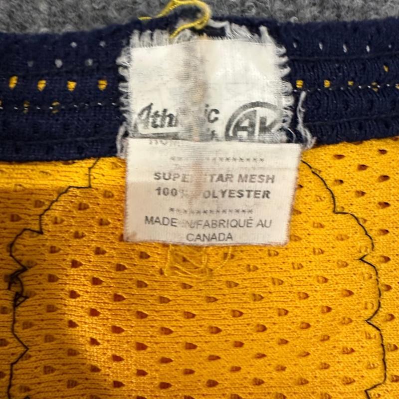 Athletic Knit Hockey Jersey Mens Size L Yellow Buffalo Mesh State Farm Canada gallery
