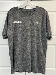 Rabbit HOKA One One T Shirt Heathered Gray Large Running Short Sleeve Crewneck
