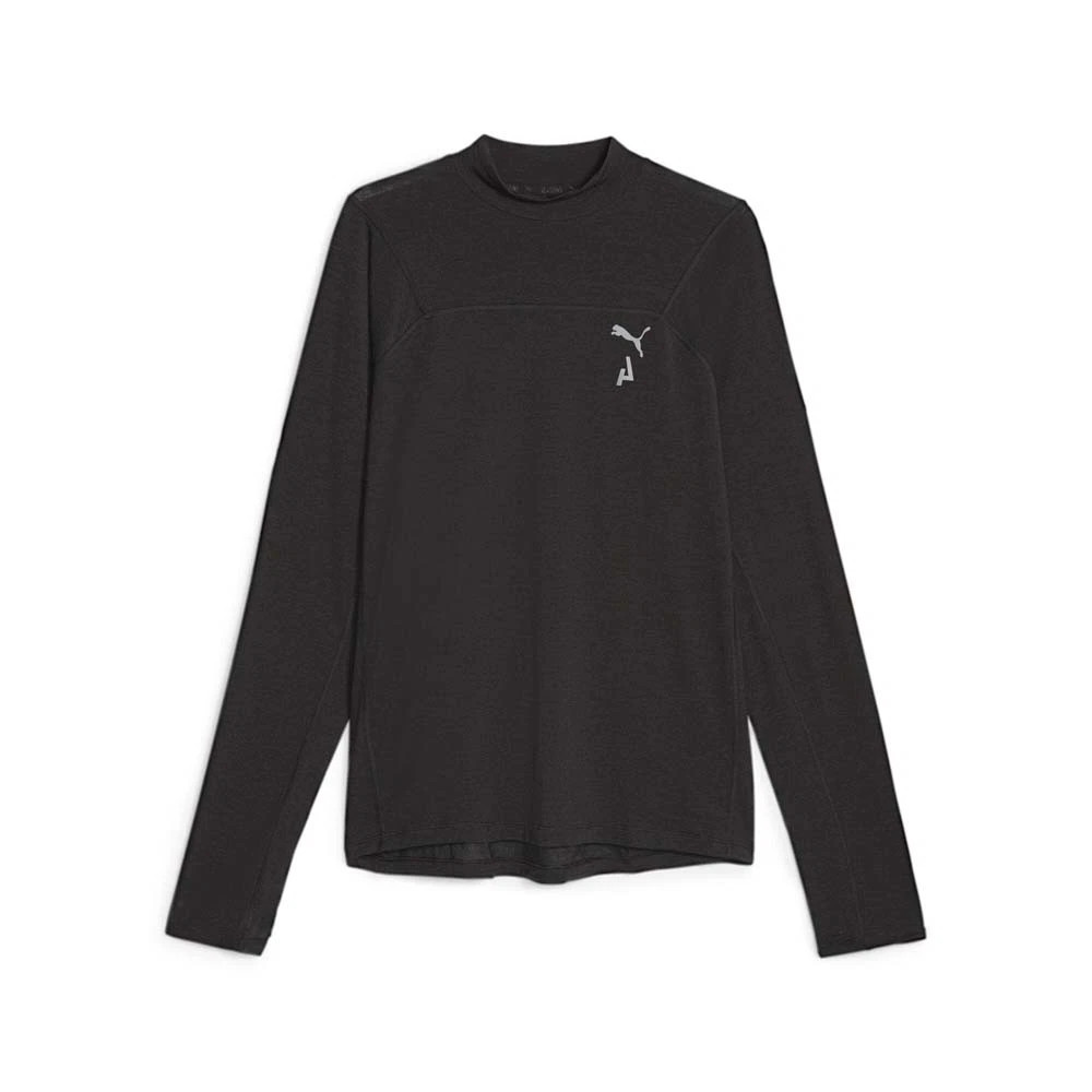 $70 PUMA Seasons Mock Neck LS Running Training T-Shirt Black Sz Small 524139-01 gallery