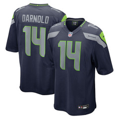 Men’s #14 Sam Darnold Navy Player SportShirt Adult – All Stitched
