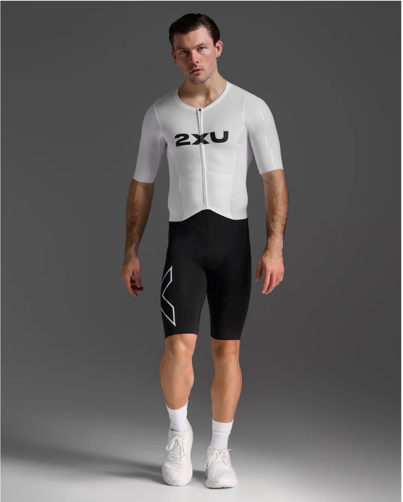2XU Men’s Light Speed React Sleeved Trisuit Size Medium In Black/White MSRP $350