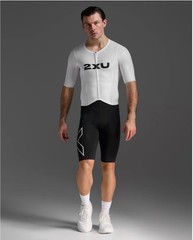 2XU Men’s Light Speed React Sleeved Trisuit Size Medium In Black/White MSRP $350