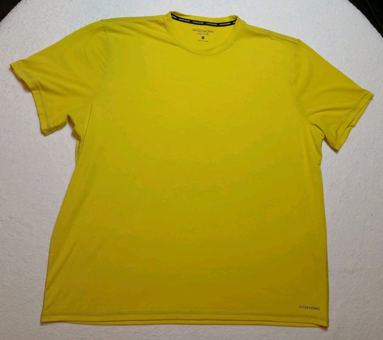 Outerknown Active Men’s Tee Size XXL Neon Yellow Recycled Polyester gallery