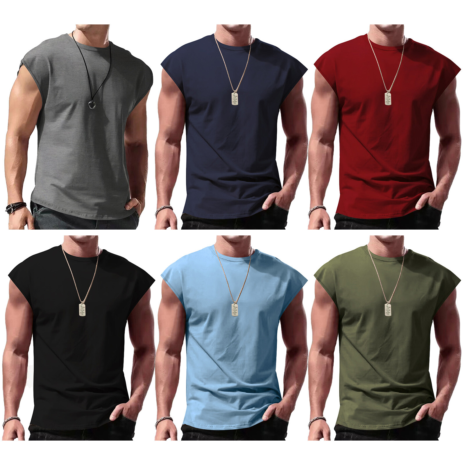 Mens Workout Tank Tops Bodybuilding Shirts Sleeveless Athletic Muscle T-shirt gallery