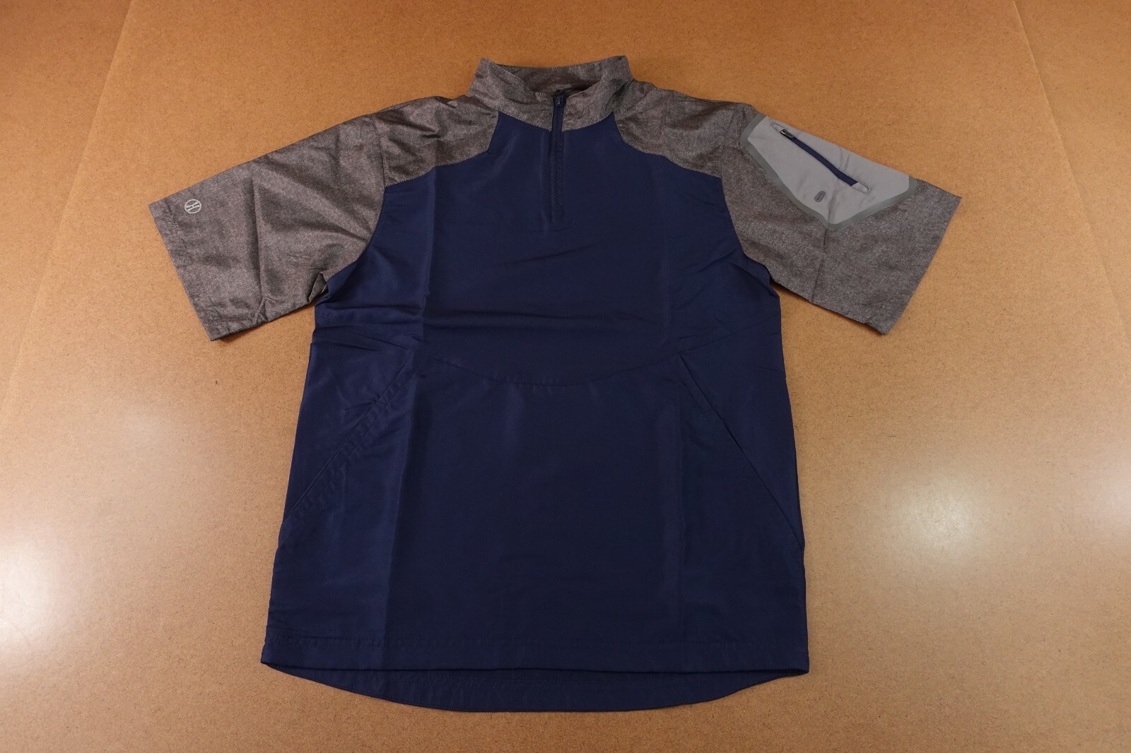 Holloway Adult Small Navy Gray Short Sleeve Lightweight 1/4 Zip Pullover New gallery