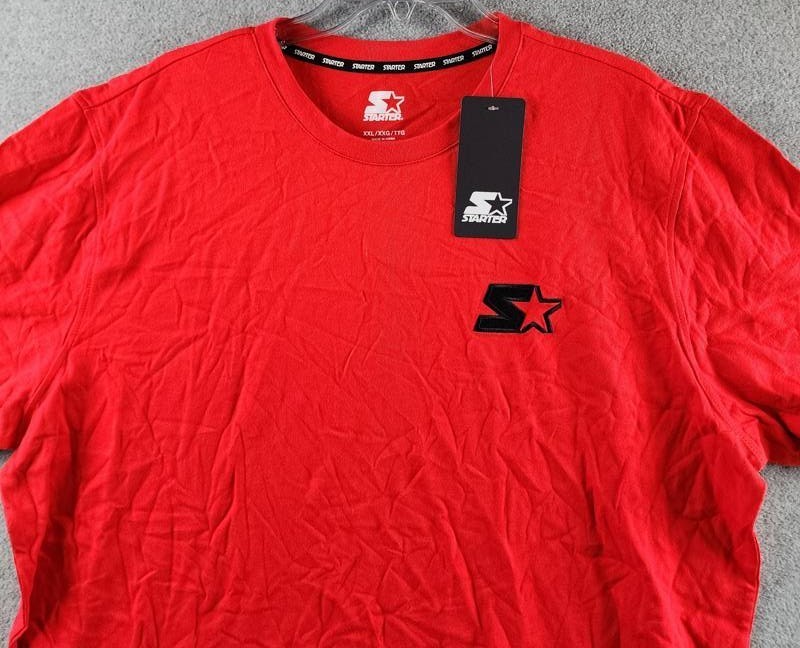 Starter Classic-Fit Embroidered Logo Graphic T-Shirt Mens XXL Red Pullover Style gallery