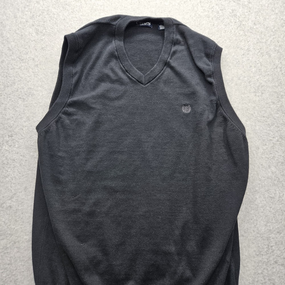 Chaps Men's XL 100% Cotton Black Sleeveless Vest