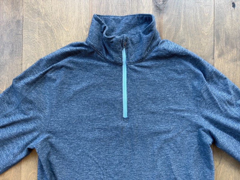 Lululemon Surge Warm 1/2 Zip Heathered Alberta Lake Caspian Blue Men's M/L EUC gallery
