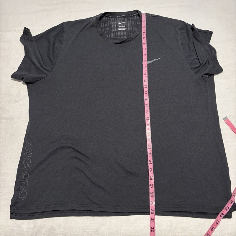 Men’s Nike Pro Dri-Fit Burnout Training Tee | Charcoal Black | XXL | DQ4866-010 gallery