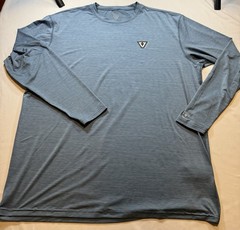 #1822 Vissla LS Performance Fishing Shirt XL Blue UV Surf Rash Guard Tee Stretch