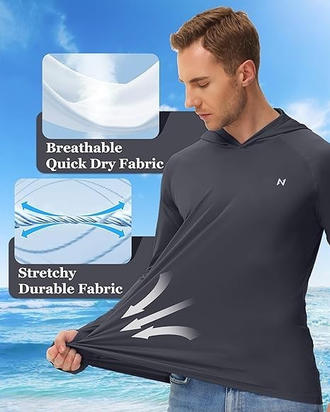 Sudadera con capucha y protección solar para hombre UPF 50+ Rash Guard SPF gallery