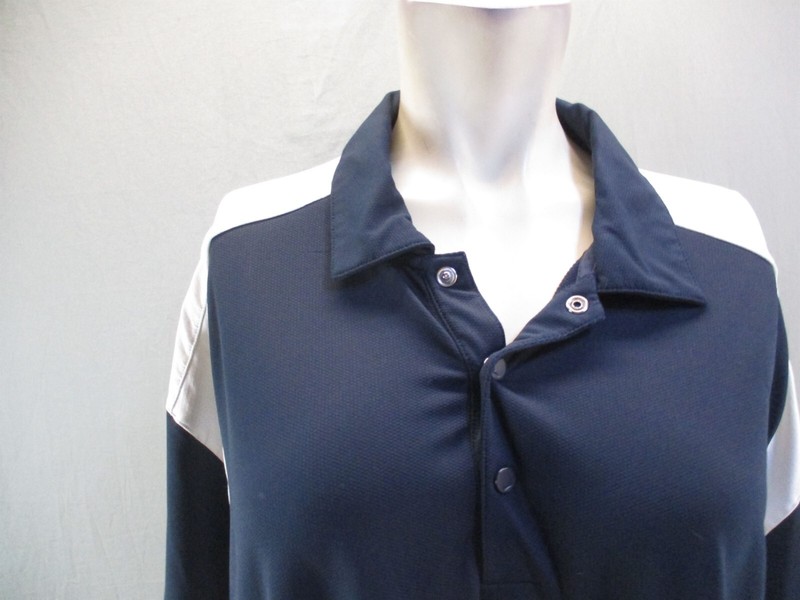 NIKE FIT DRY GOLF Size L Mens 1/2 Snap Collared Short Sleeve Polo Shirt 573 gallery