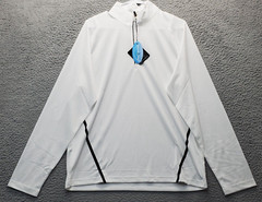 Ahead Extreme Activewear Shirt Men’s M White Golf Performance Mock Neck 1/4 Zip