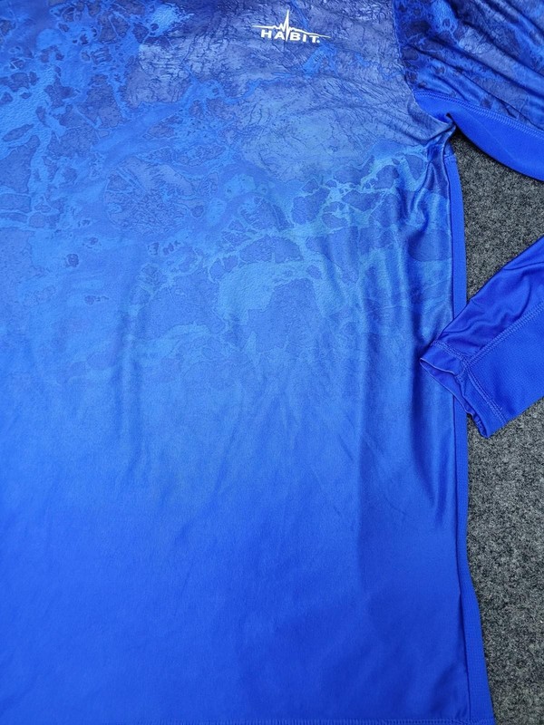 Habit Solar-Factor 40+ Shirt Mens S Blue Long Sleeve Crew Neck Fishing gallery
