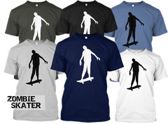 BEST Skate T-Shirt Zombie Skater Dead Walking Skateboard Zombie Apocalypse
