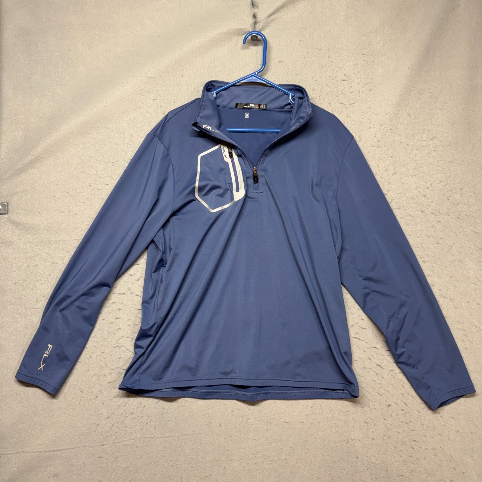 RLX Ralph Lauren Performance 1/4 Zip Pullover Mens XL Light Blue Wolf Creek gallery
