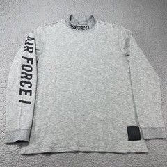 Nike Air Force 1 Shirt Mens Medium Gray Waffle Knit Mock Neck Long Sleeve