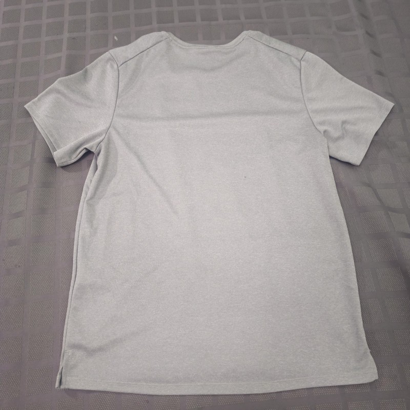 Nike Dri-FIT Men's Gray Solid Logo Crew Neck Short Sleeve T-Shirt Size S gallery