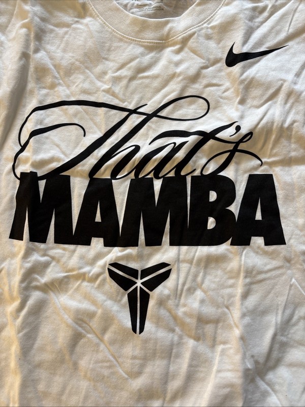 Nike Kobe Bryant That's Mamba White Short Sleeve Shirt Medium NWT HQ1757-100 gallery