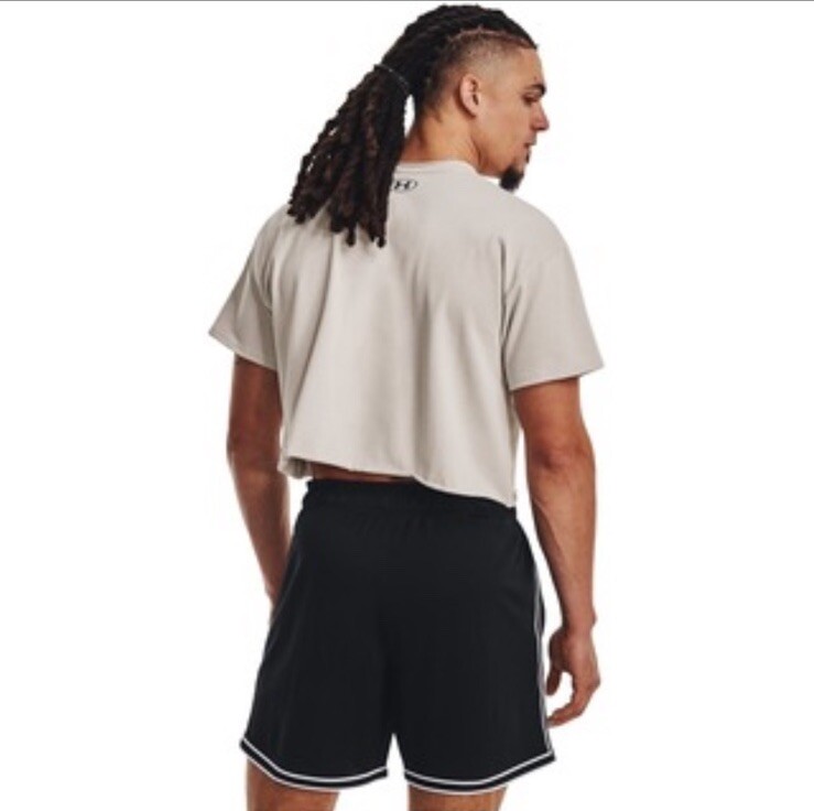 Under Armour Mens M Project Rock Training Cutoff T-Shirt TG Gray 1377441 SS $45 gallery