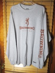 Wilson Browning Fishing Men’s XL Gray Pullover Long Sleeve Shirt Deer Logo NEW