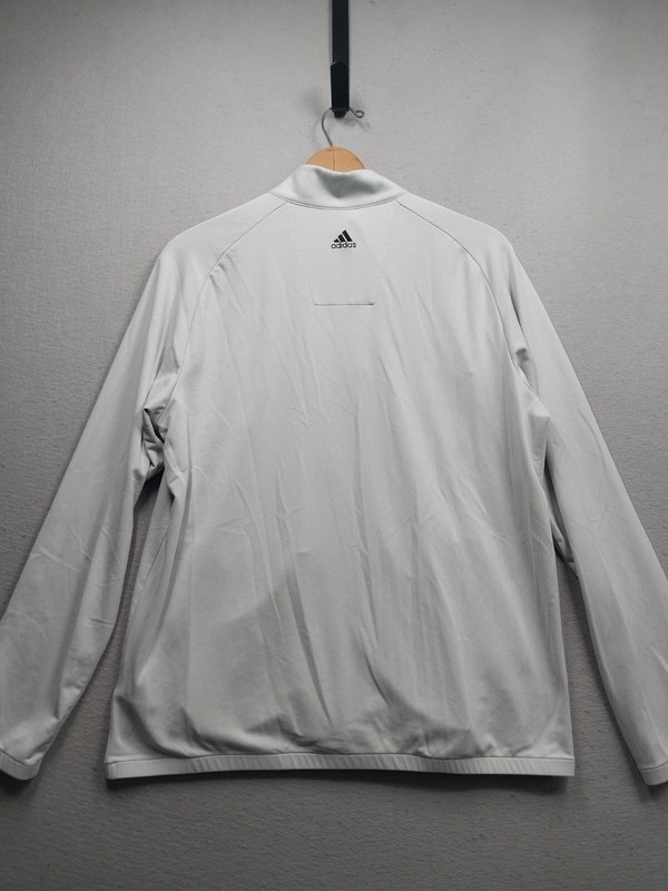 ADIDAS GOLF CLIMALITE Shirt Mens Large Gray Long Sleeve Full Zip Zip Pockets gallery