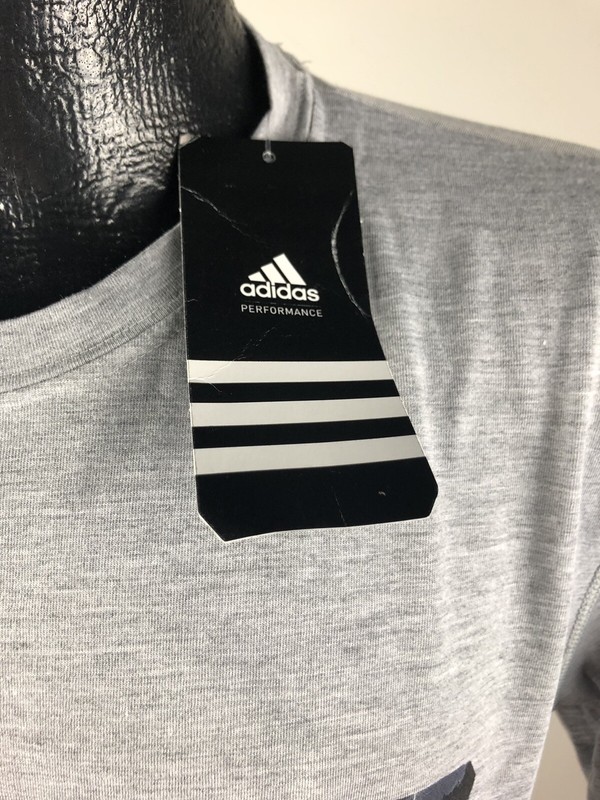 Men’s Adidas Climalite Ultimate Tee Determined Gray Cotton SS Shirt XL NWT gallery