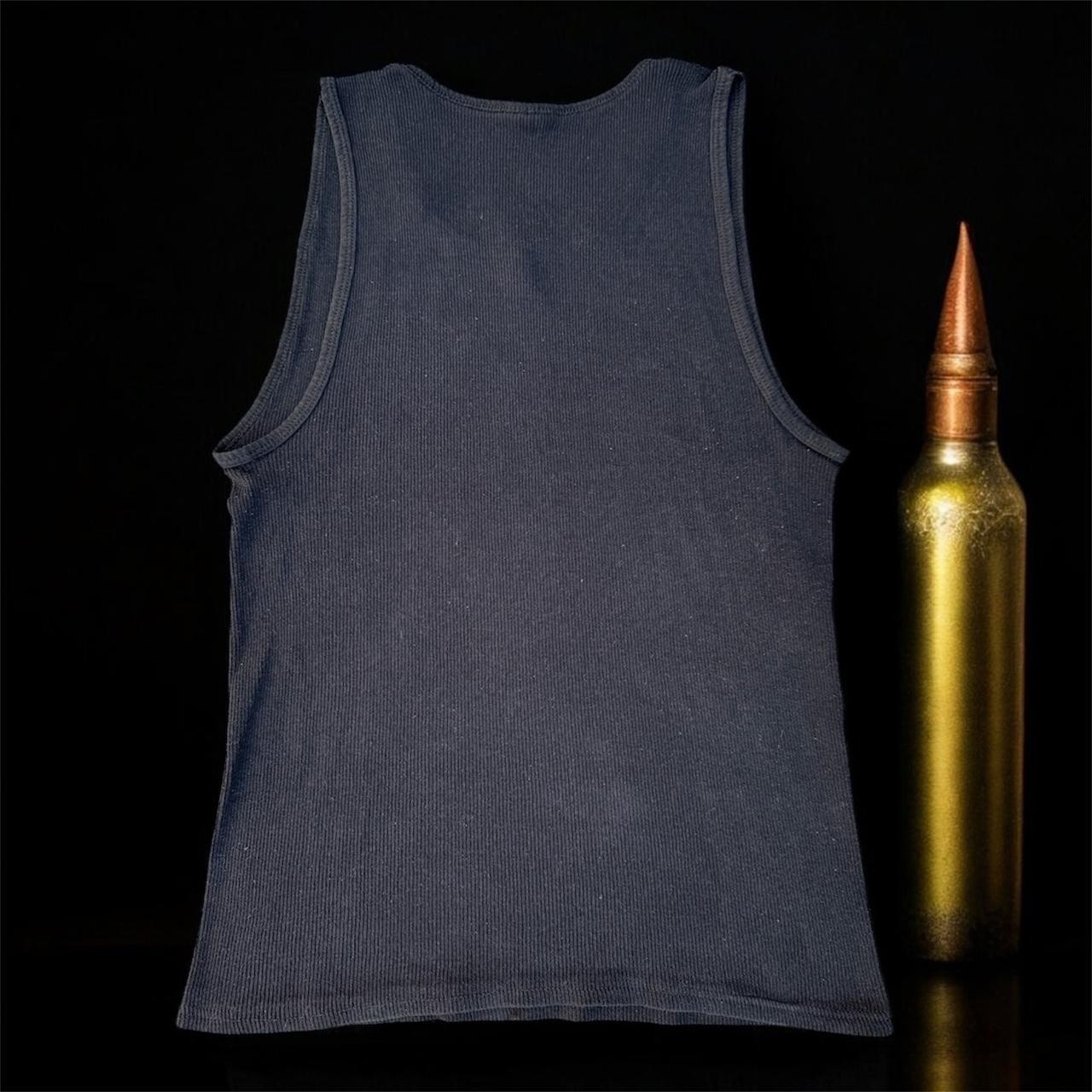 3IIƐ BLACK TANK tank top shirt with white spray paint 323 logo design - MEDIUM gallery