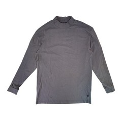 Nike Dri Fit Ribbed Mock Neck Long Sleeve Athletic Shirt Men’s Size L Gray