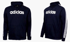 Adidas Essentials Men’s Hoodie Medium Black Sweathirt 3 Stripe Logo Sport MP$55