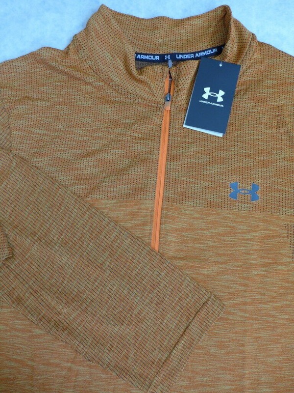 Under Armour Fitted Seamless Half Zip Training Pullover Orange Mens Sz XL NWT gallery